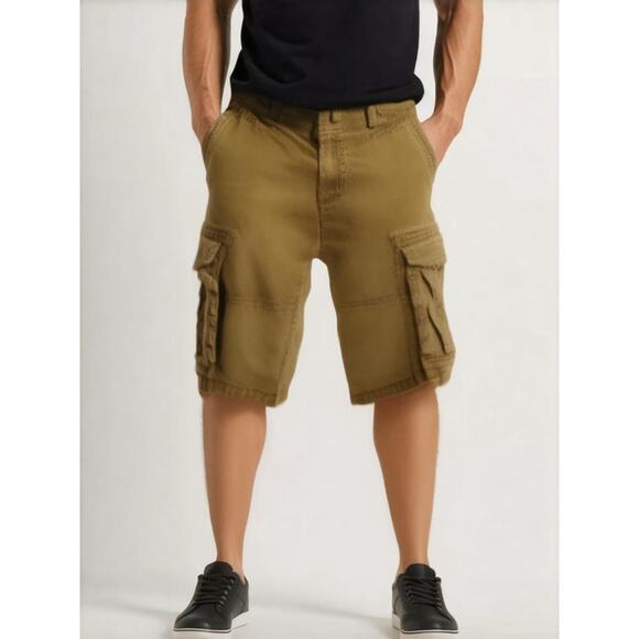 Utility Cargo Streetwear Tan Cotton Shorts Old Navy Surplus 34 - Picture 1 of 5
